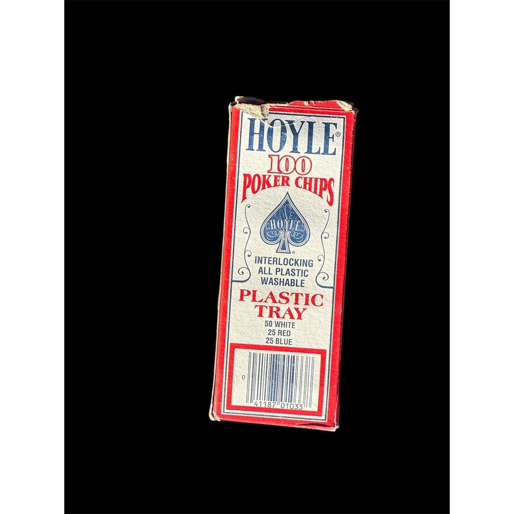 Hoyle Official Poker Chips / 100 Per Box Vintage 1992 NEW AGED BOX - Picture 3 of 3